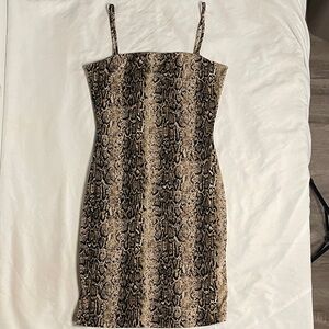Snake Print Bodycon Mini Dress